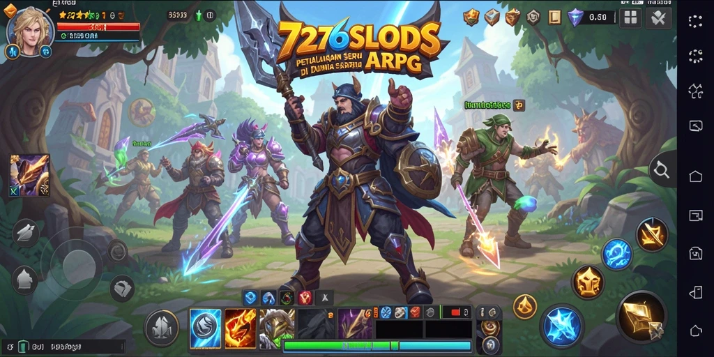 Gameplay seru 7276SLOTS dengan pertarungan ARPG yang mendebarkan.