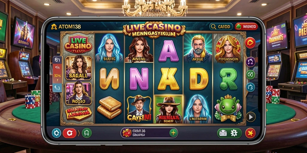 Gameplay Live Casino yang seru dan interaktif di ATOM138.