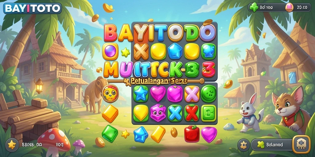 Tampilan gameplay seru dari BAYITOTO dengan berbagai level Match-3.