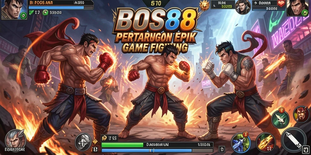 Tampilan seru dari karakter bertarung di BOS88