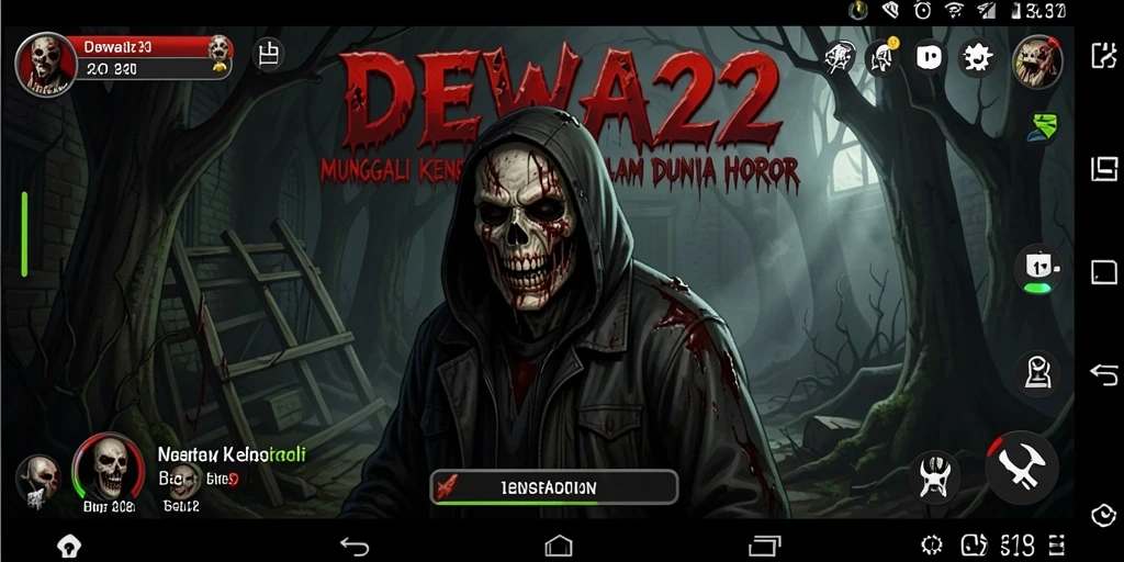 Tangkapan layar gameplay DEWA22 menampilkan suasana horor yang mencekam dan menegangkan.