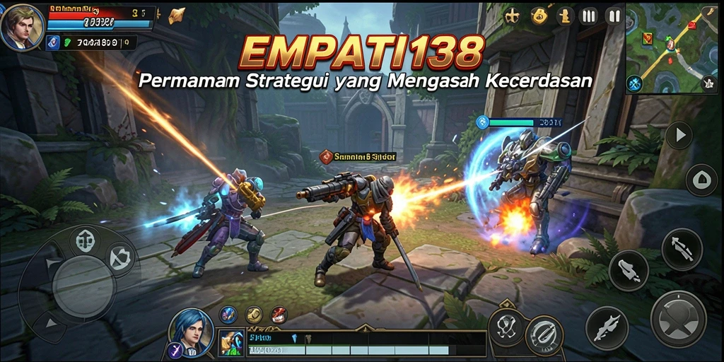 Tangkapan layar gameplay <strong>EMPATI138</strong> menampilkan pertempuran strategis yang mendebarkan.