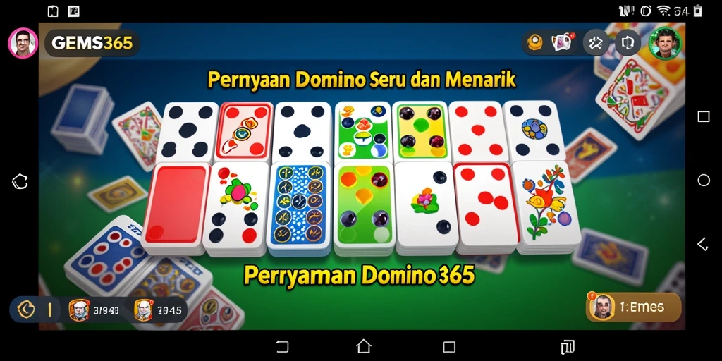 Screenshot GEMS365 menunjukkan aksi seru dari permainan domino.
