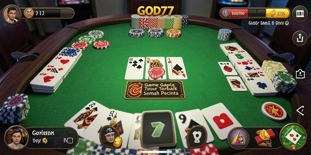 Tampilan menarik dari gameplay Gaple di GOD77 saat pertandingan berlangsung.