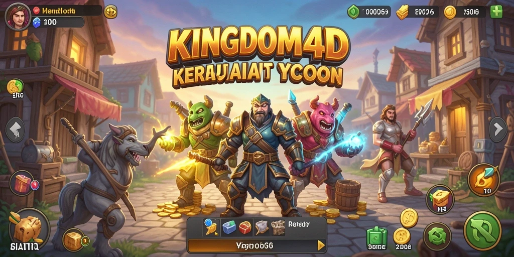Screenshot gameplay KINGDOM4D yang menampilkan pembangunan kerajaan.