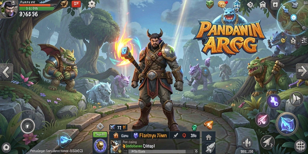 Screenshot menunjukkan gameplay ARPG yang intens dan penuh aksi.