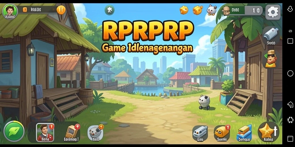 Tampilan gameplay RPRPRP menampilkan kemajuan karakter dalam suasana santai.