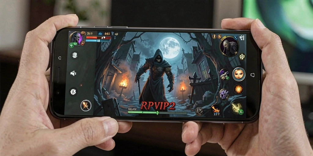 Screenshot menegangkan dari gameplay RPVIP2 dengan suasana horror yang kental.