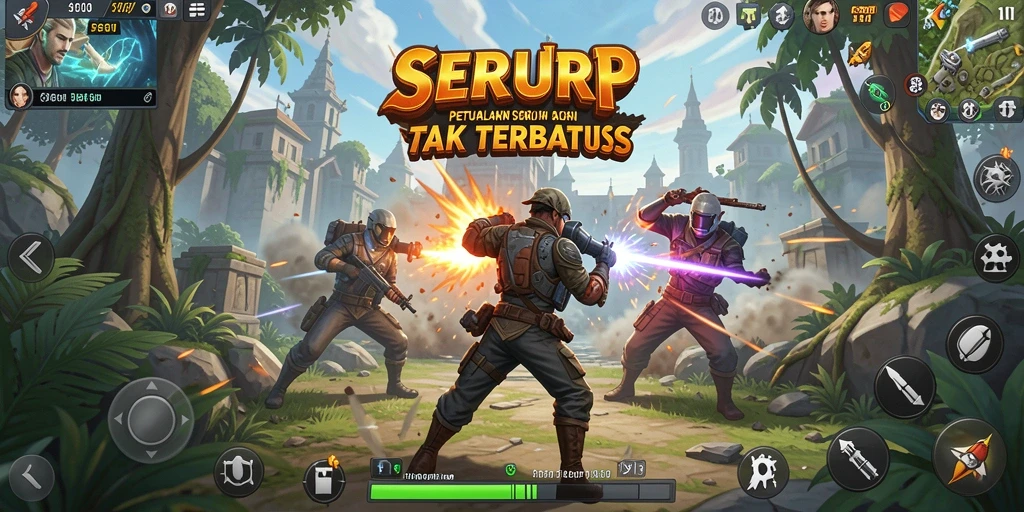 Tangkapan layar SERURP yang menunjukkan aksi mendebarkan di dalam game.