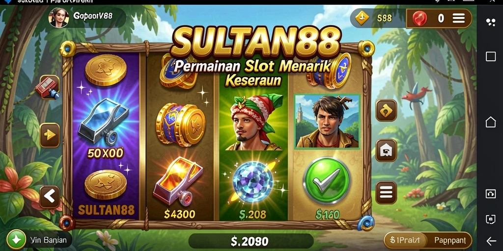 Screenshot gameplay SULTAN88 menampilkan mesin slot yang penuh warna.