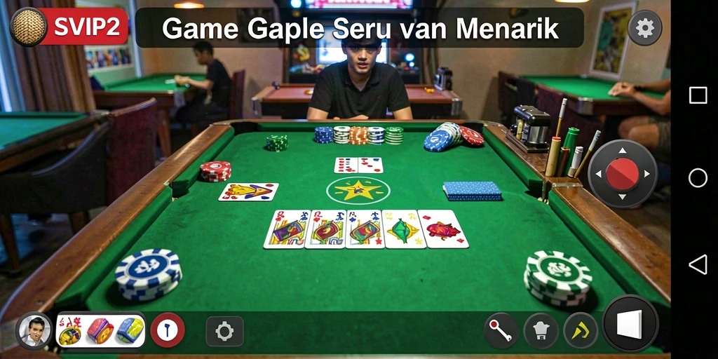 Screenshot gameplay menarik dari SVIP2 yang menunjukkan suasana permainan Gaple.