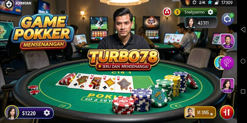 Tampilan gameplay Poker yang menarik dan mendebarkan.